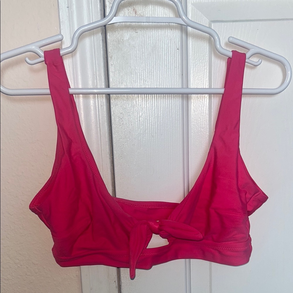 AERIE- Chic Pink Tie-Front Scoop Bikini top 💗